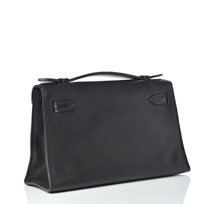 Hermes Evergrain Kelly Pochette Clutch Black 3 of 19