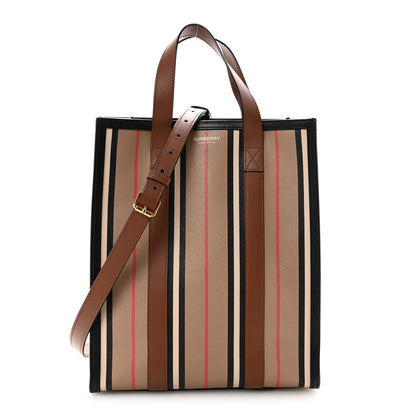 Burberry E-Canvas Stripe Small Portrait Tote Bag Archive Beige 1 of 10