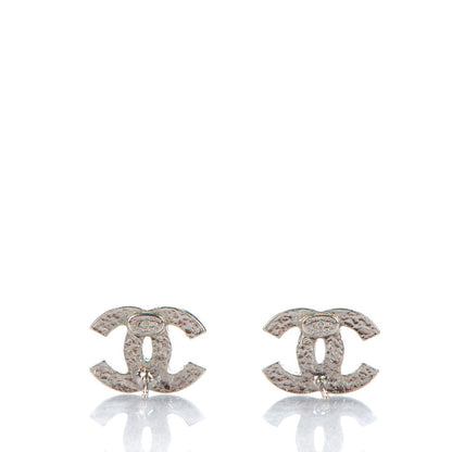 Chanel Crystal Timeless CC Earrings Silver 3 of 5