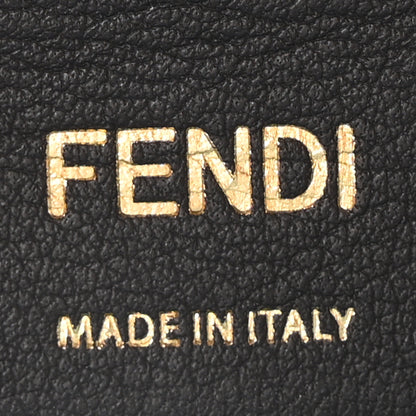 Fendi Denim Vitello King Plexiglass Logo Embroidered Mini By The Way Top Handle Boston Bag Denim Cuoio 6 of 10