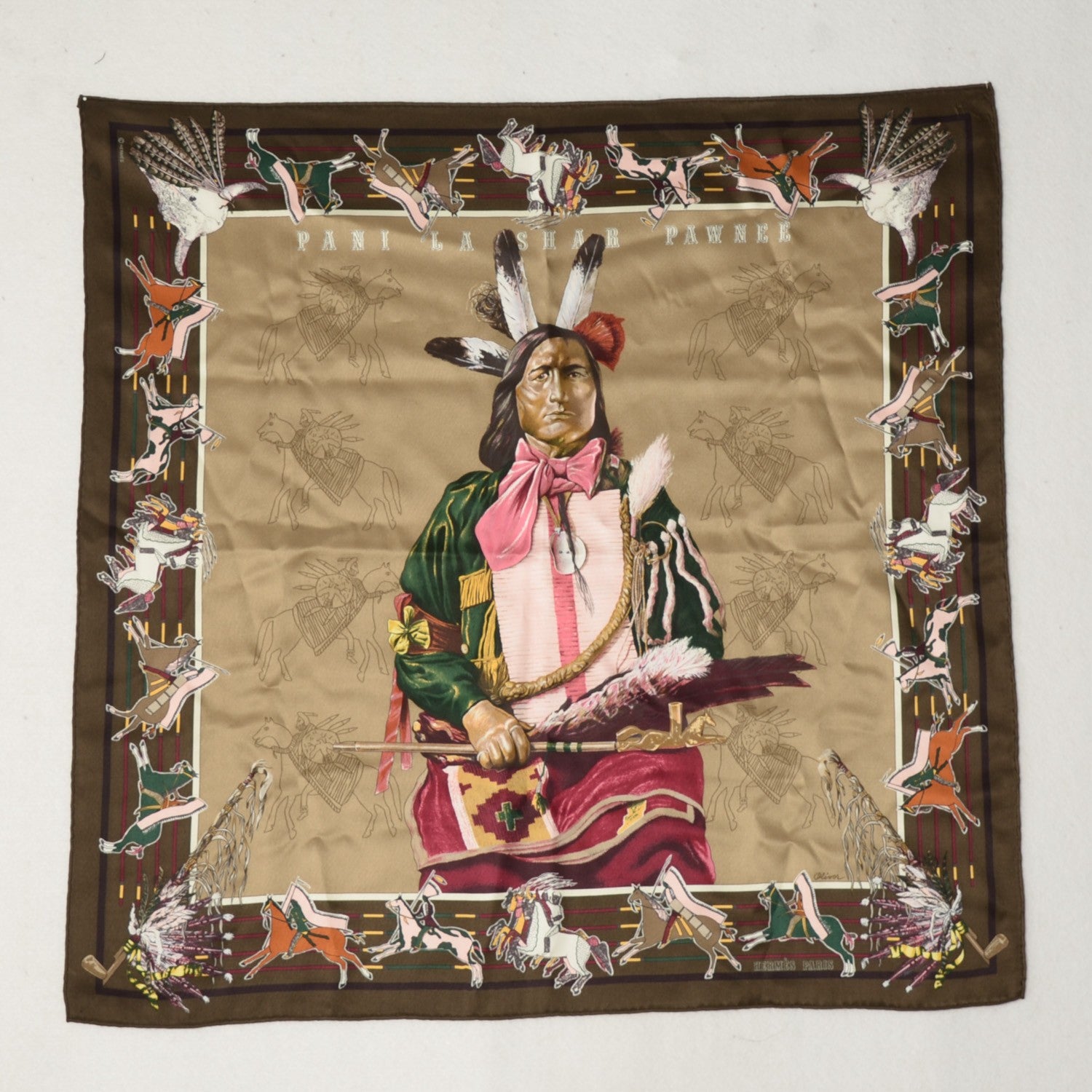 Hermes Silk Pani La Shar Pawnee Scarf 90 2 of 6