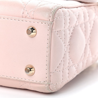 Christian Dior Lambskin Cannage Mini Lady Dior Rose Poudre 6 of 14