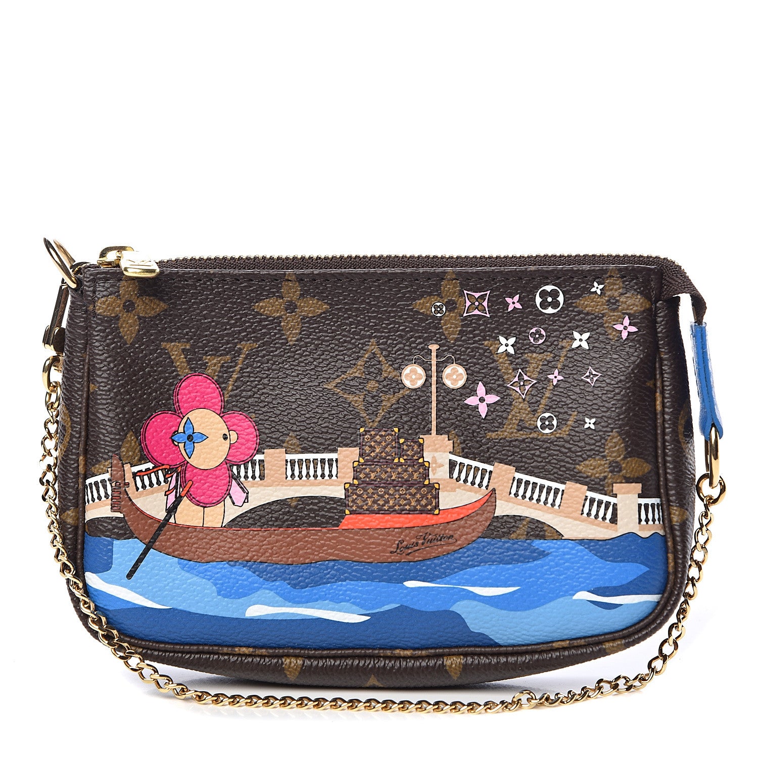 Louis Vuitton Monogram 2019 Christmas Animation Mini Venice Pochette Accessories Blue 1 of 7