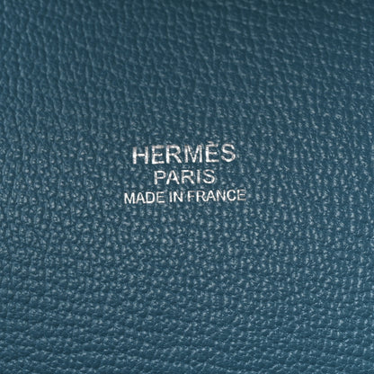 Hermes Taurillon Clemence Jypsiere 28 Bleu Izmir 6 of 11