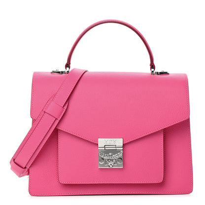 MCM Grained Calfskin Medium Patricia Park Avenue Satchel Sugar Pink 1 of 8