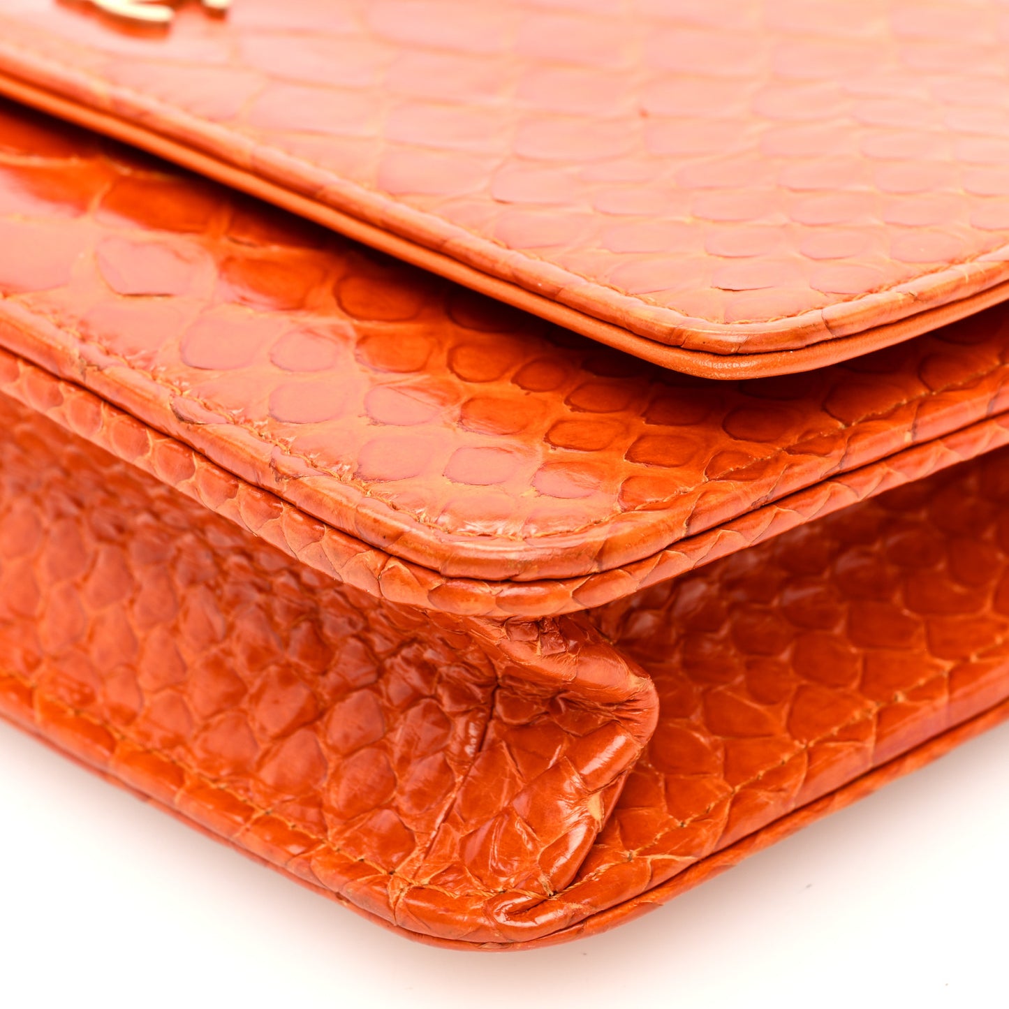 Snakeskin Wallet On Chain WOC Orange