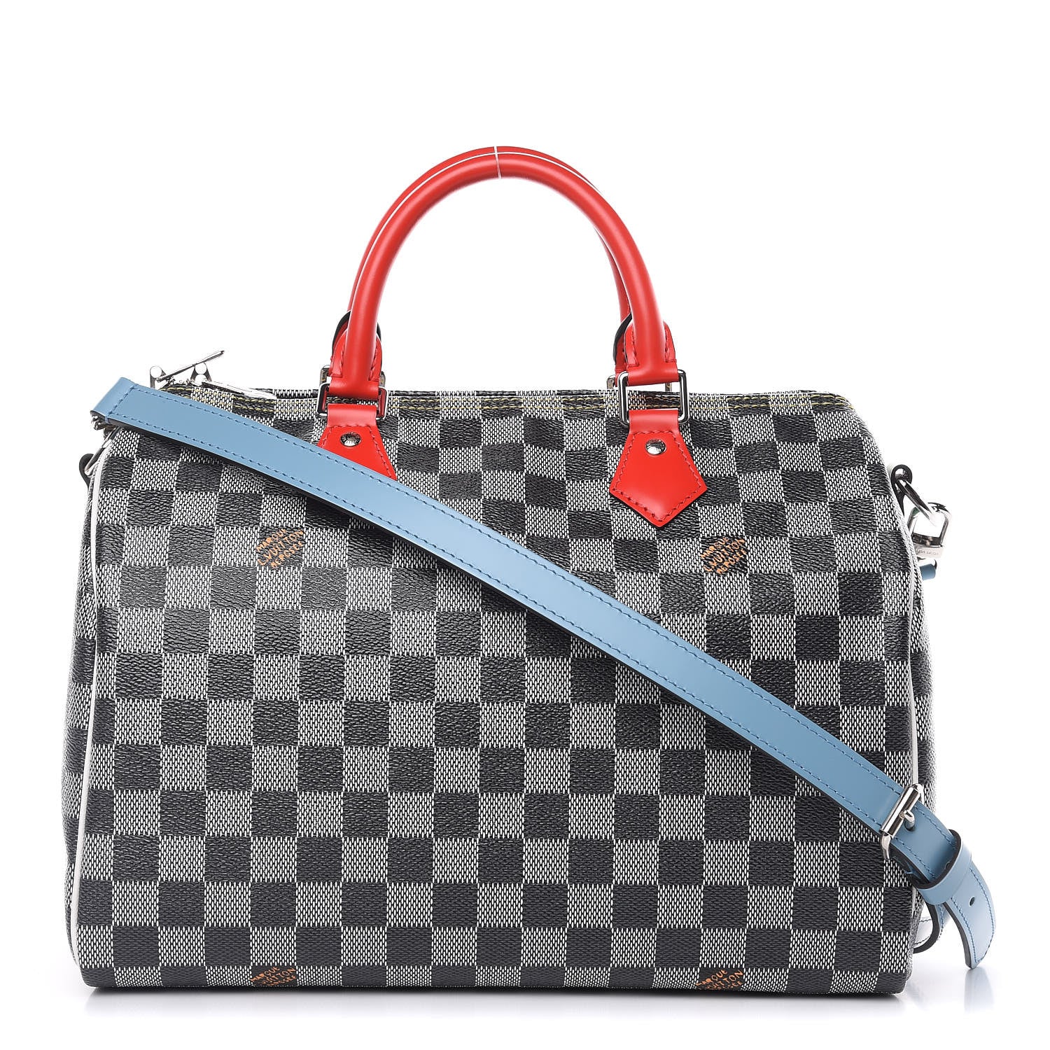 Louis Vuitton Damier Speedy Bandouliere 30 Black White 1 of 9