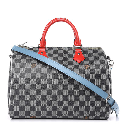 Louis Vuitton Damier Speedy Bandouliere 30 Black White 1 of 9