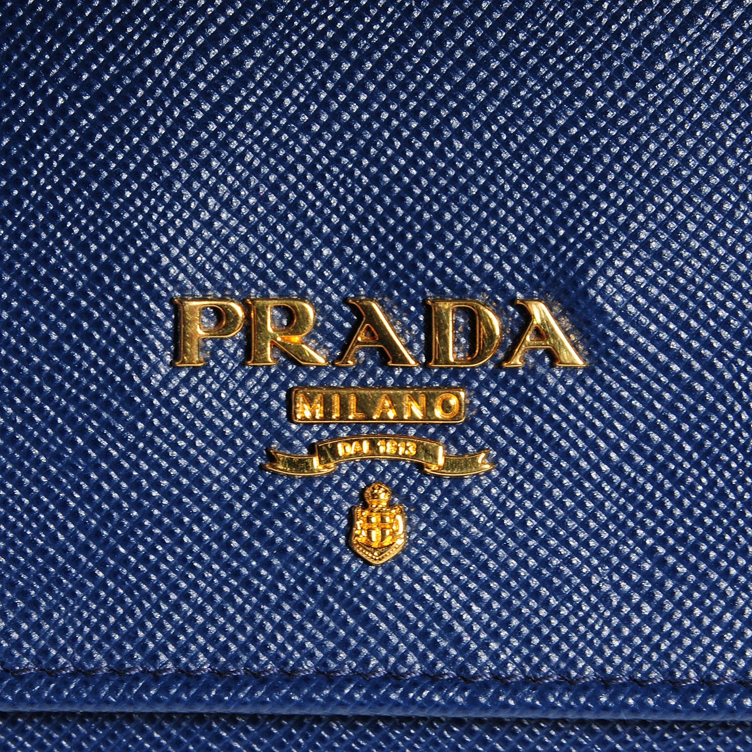 Prada Saffiano Metal Oro Chain Wallet Bleuette 7 of 9
