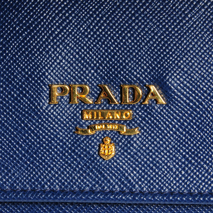 Prada Saffiano Metal Oro Chain Wallet Bleuette 7 of 9