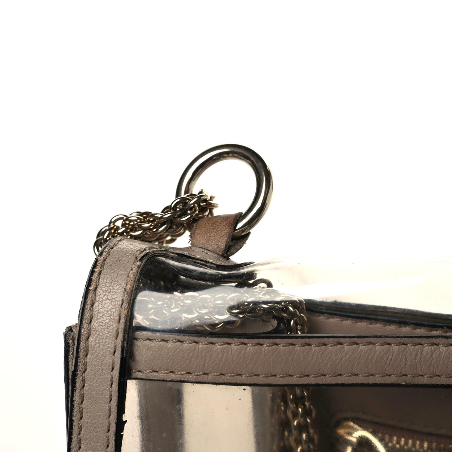 PVC Nappa Naked Medium Glam Lock Rockstud Flap Poudre