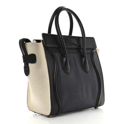 Celine Canvas Smooth Calfskin Micro Tri-Color Luggage Ink 2 of 13