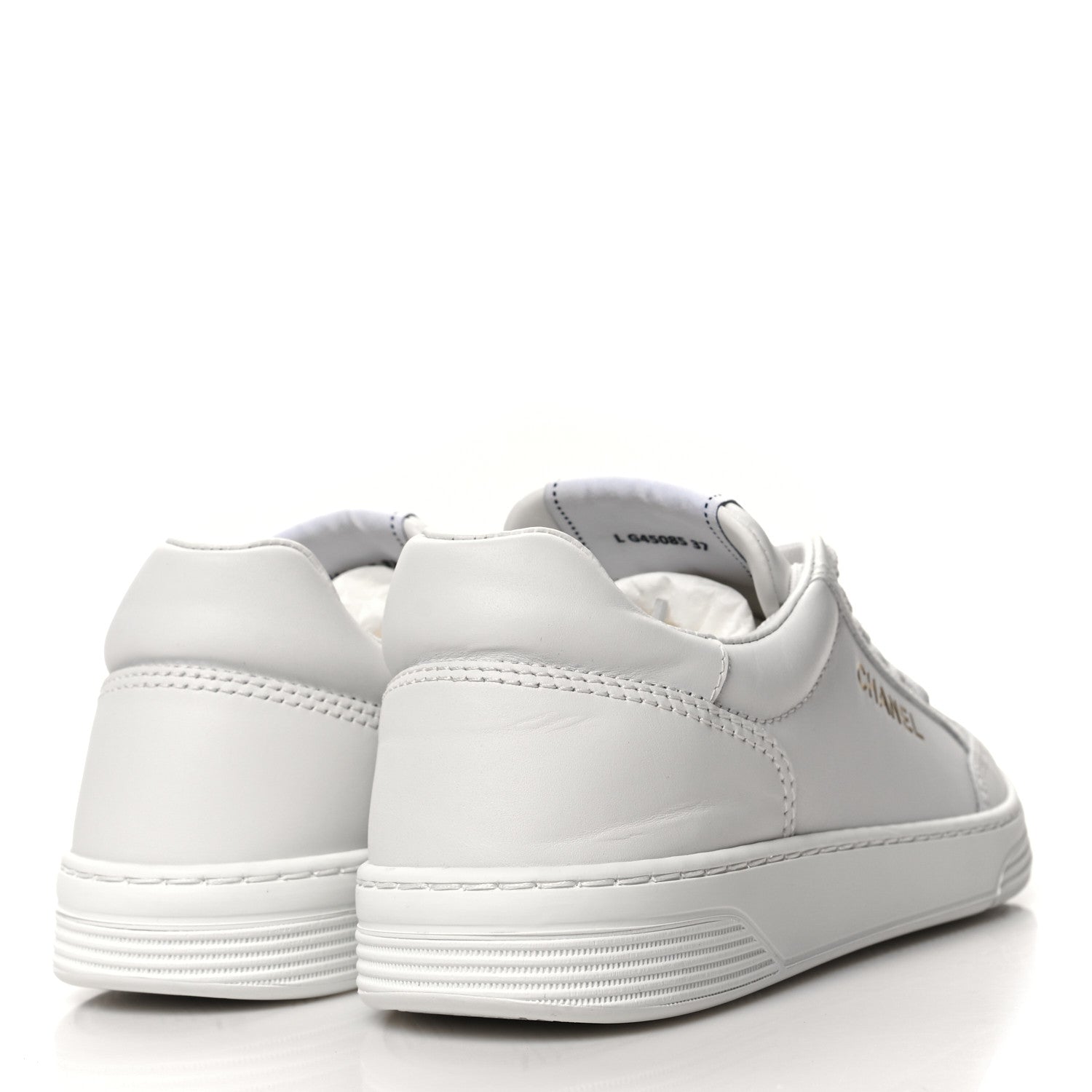 Chanel Calfskin Womens CC Logo Sneakers 37 White 4 of 9