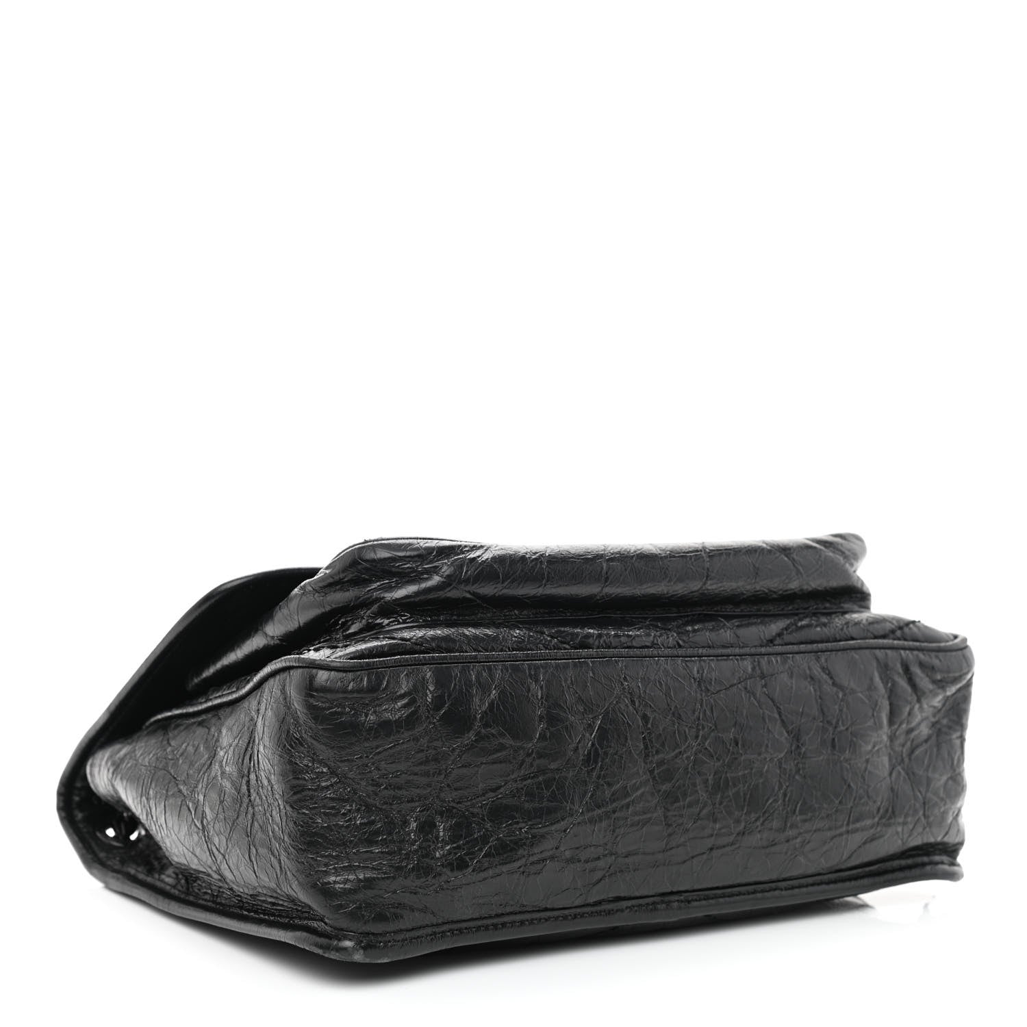 Saint Laurent Crinkled Calfskin Matelasse Monogram Medium Niki Chain Satchel Black 4 of 14