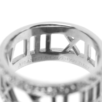 Tiffany 18K White Gold Diamond Wide Atlas Open Ring 52 6 4 of 5