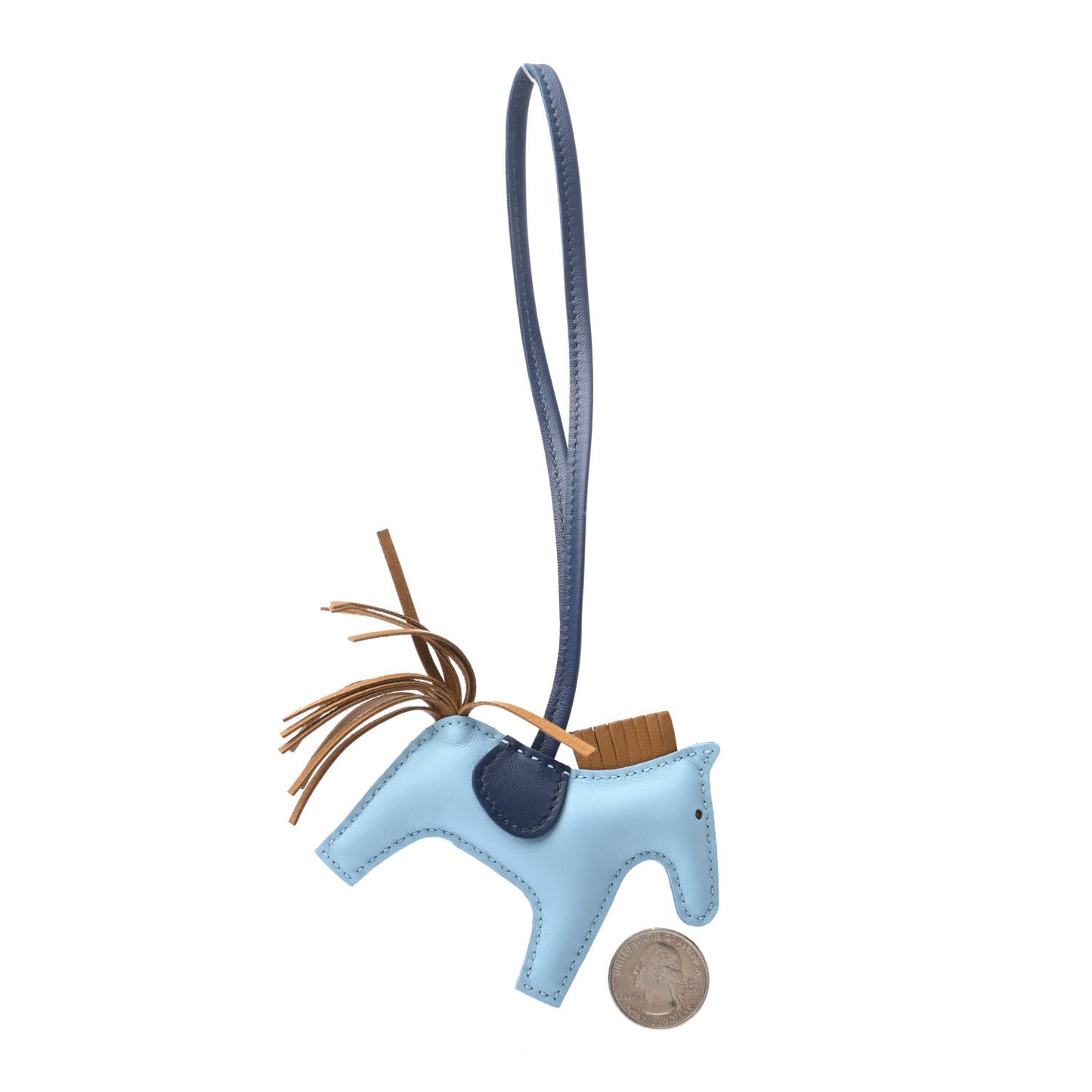 Milo Lambskin Grigri Rodeo Horse Bag Charm PM Celeste Bleu De Malte Kraft