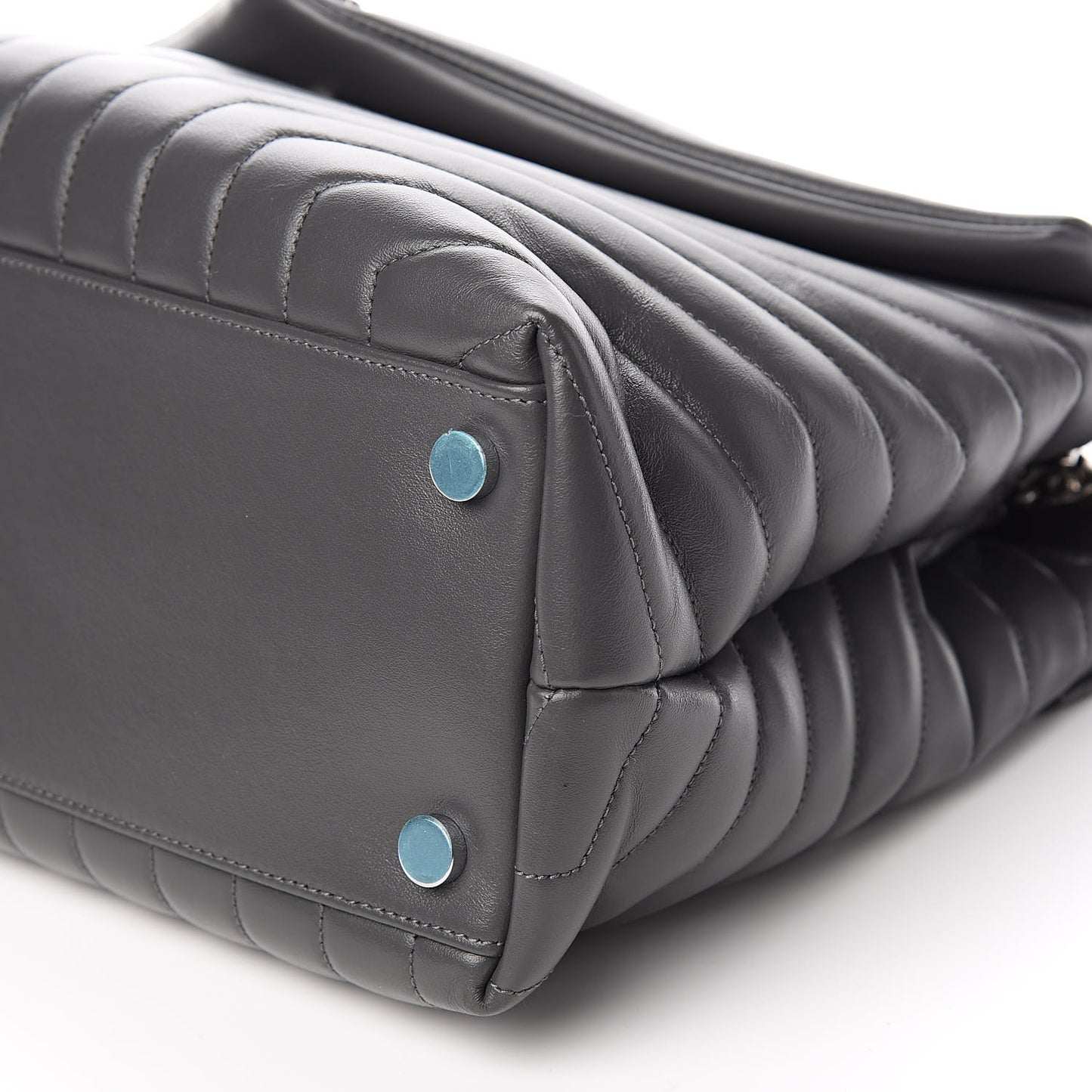 Calfskin Y Quilted Monogram Large Loulou Chain Satchel Storm