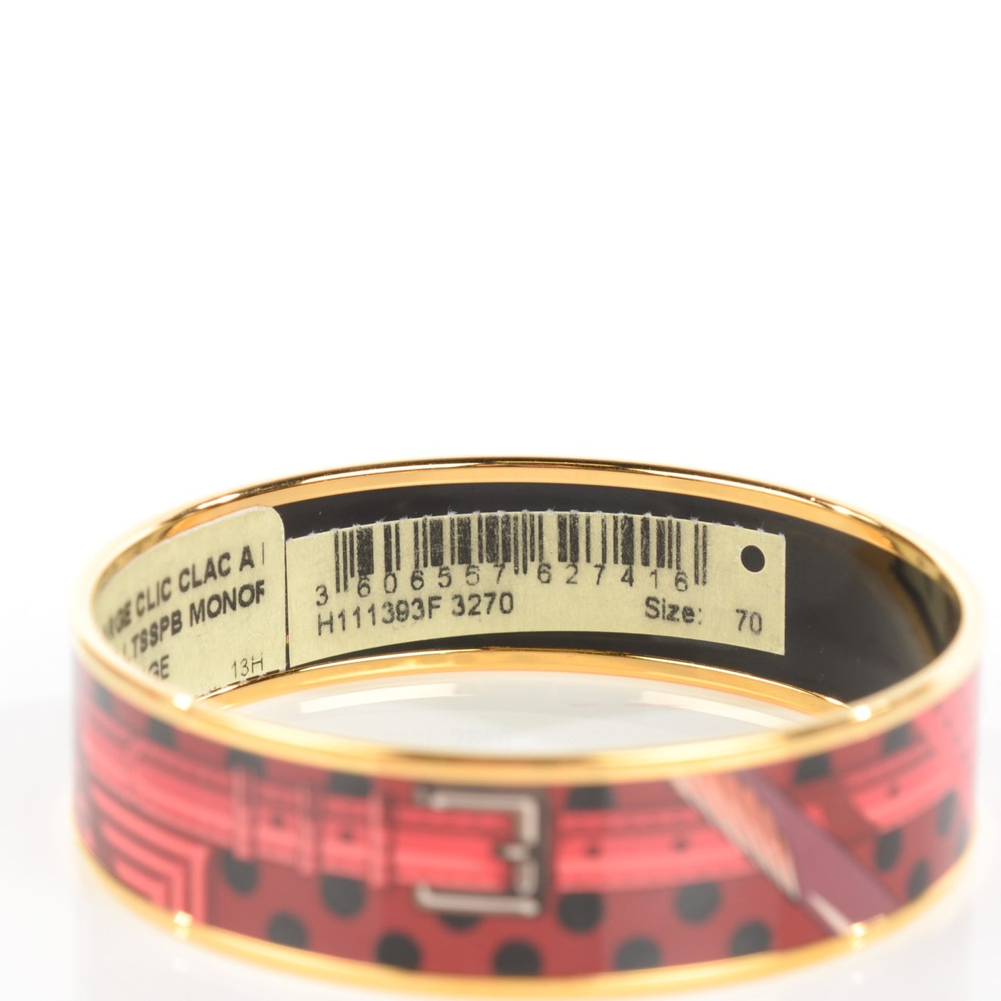 Enamel Printed Wide Clic Clac A Pois Bracelet 70 Monorouge