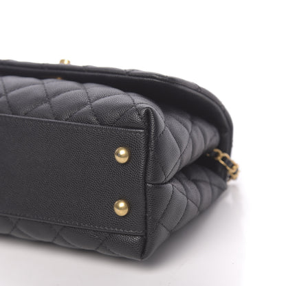 Chanel Caviar Lizard Embossed Quilted Mini Coco Handle Flap Black 9 of 10