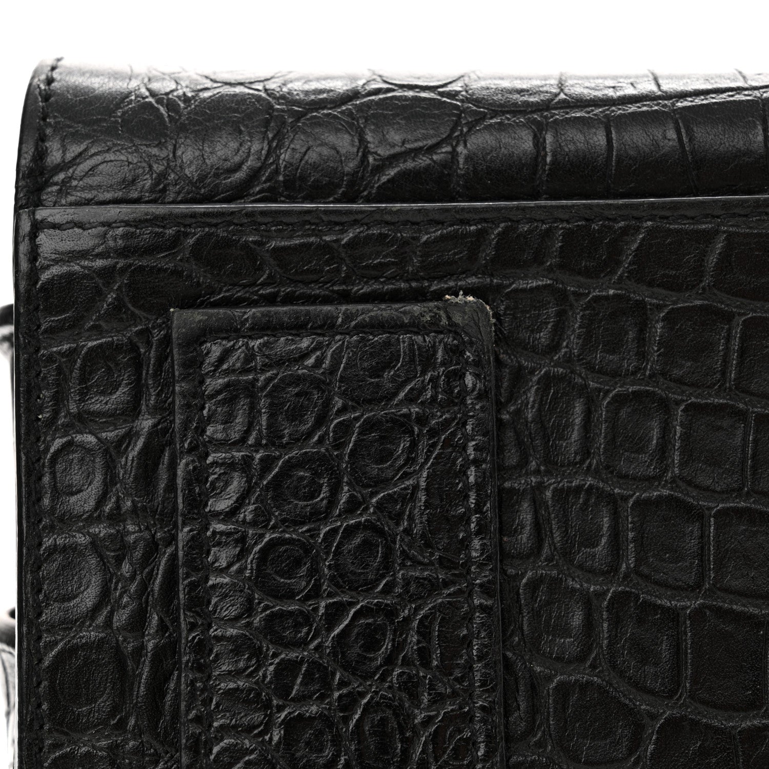 Saint Laurent Calfskin Crocodile Embossed Small Supple Sac de Jour Black 14 of 21
