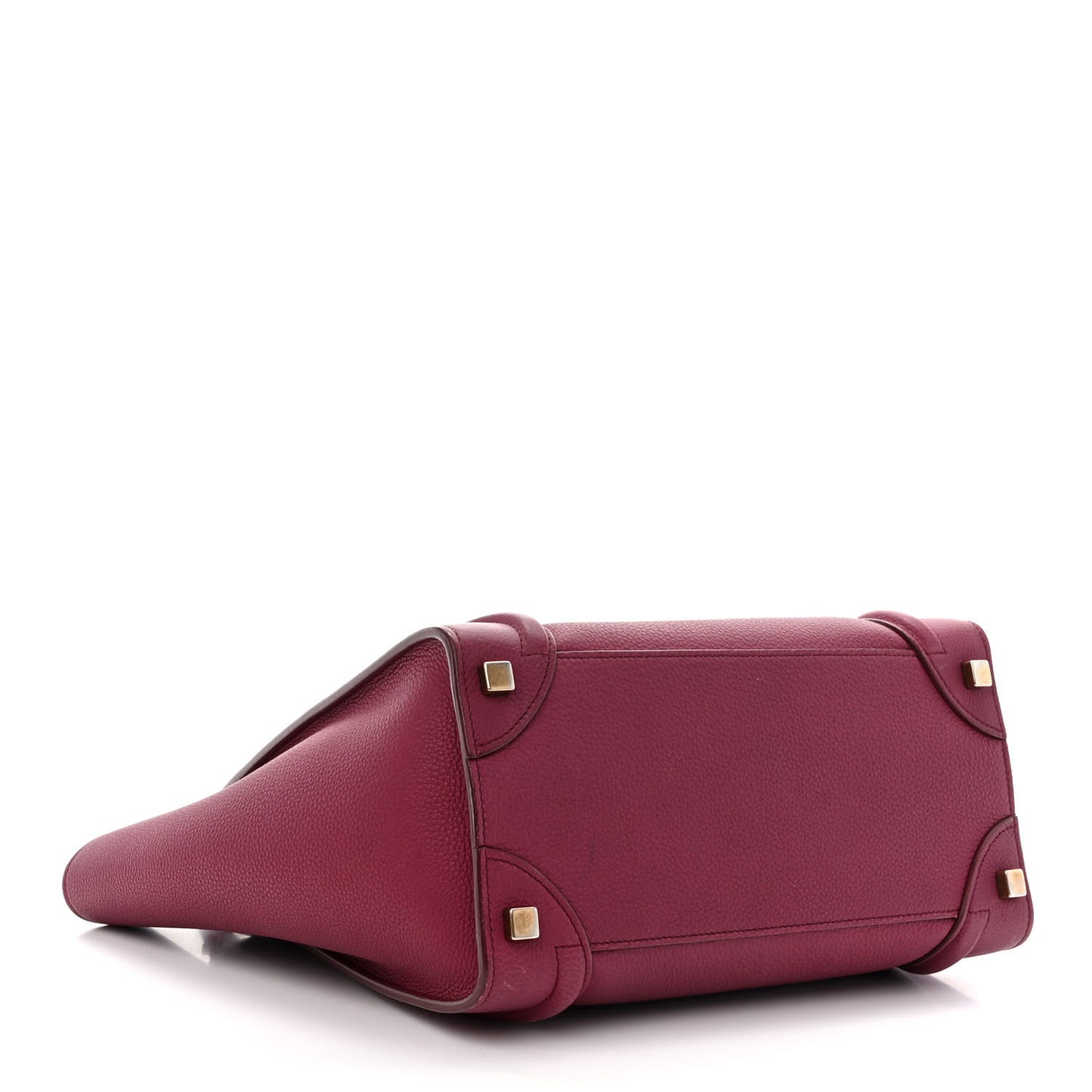 Drummed Calfskin Micro Luggage Plum