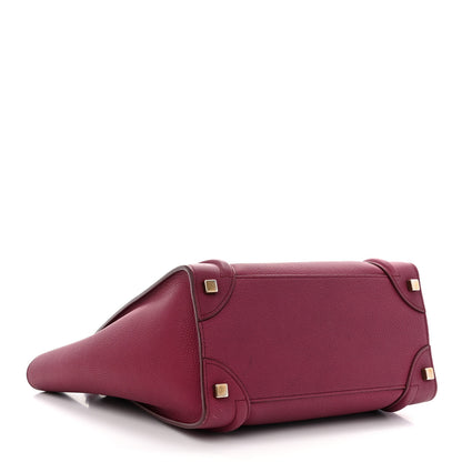 Celine Drummed Calfskin Micro Luggage Plum 4 of 12