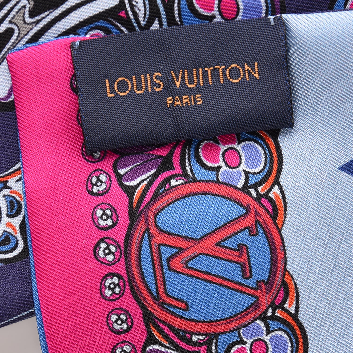 Louis Vuitton Silk Monogram World Of Love Bandeau Navy 3 of 4