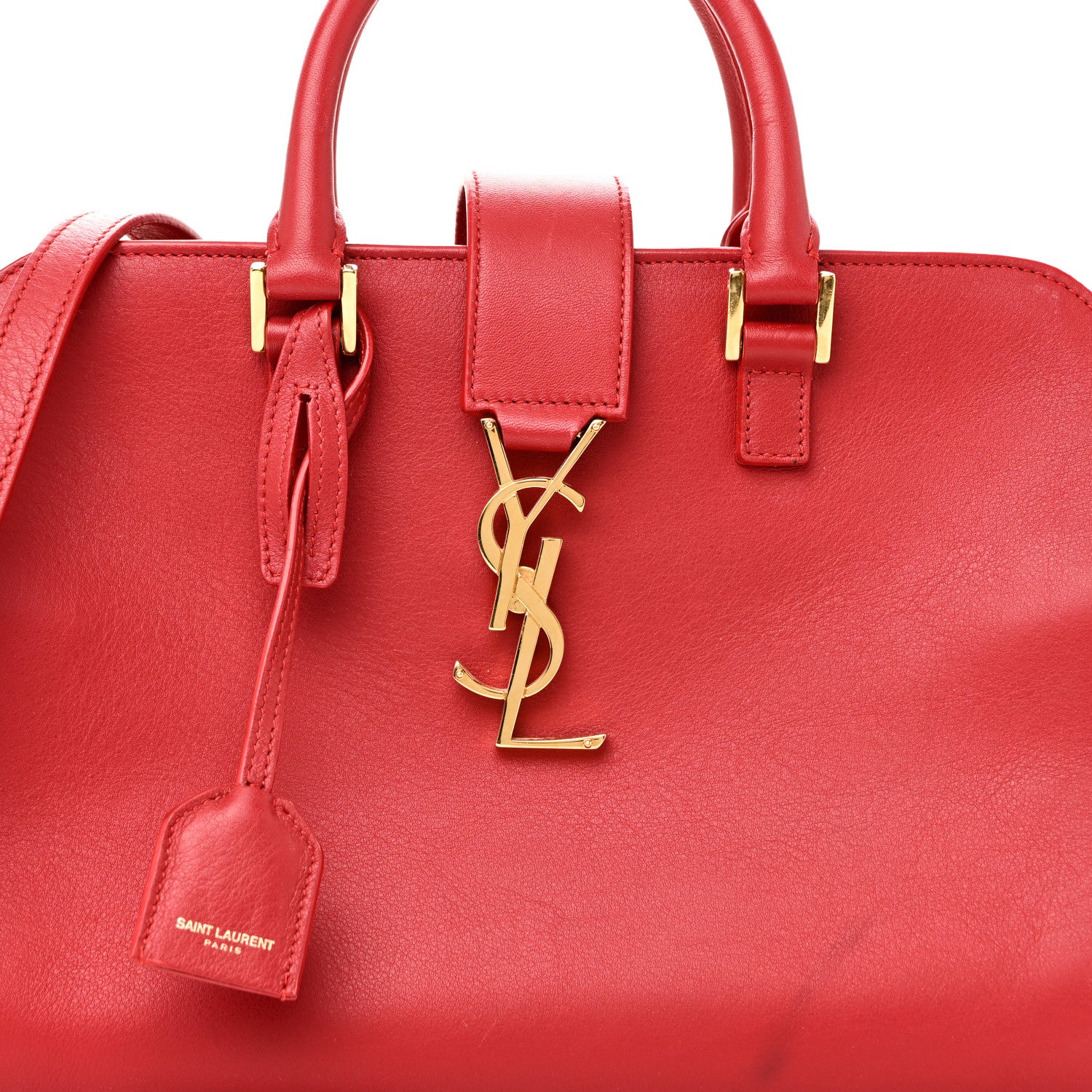 Saint Laurent Calfskin Baby Monogram Cabas Red 8 of 11