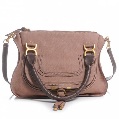 Chloe Nubuck Calfskin Large Marcie Satchel Desert Mauve 1 of 9