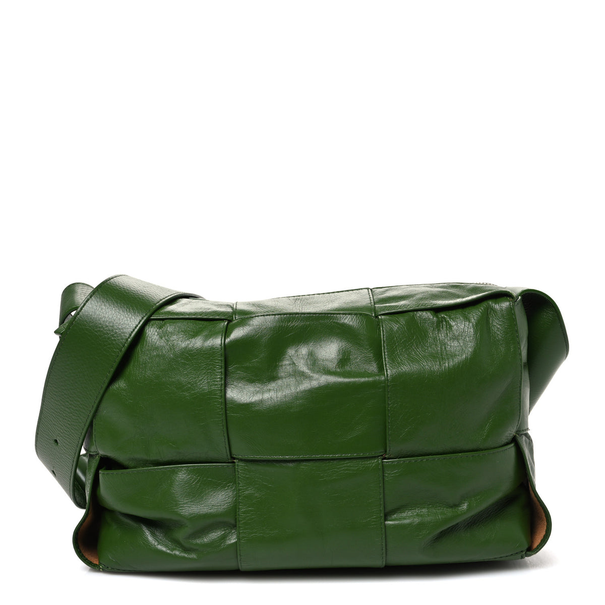 Paper Calfskin Maxi Intreccio Medium Arco Camera Bag Avocado