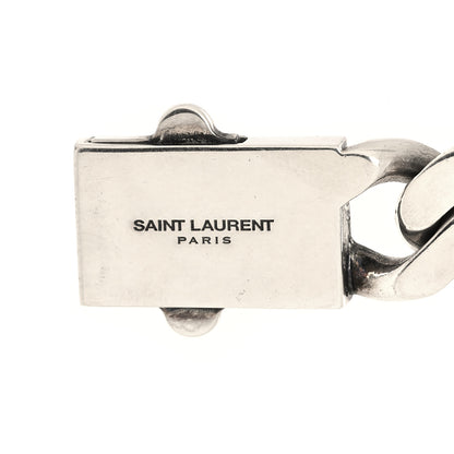 Saint Laurent Metal Curb Chain Necklace Oxidized Silver 4 of 4