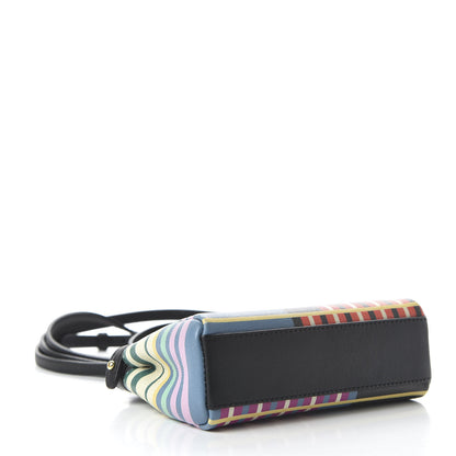 Fendi Vitello Seta Digital Print Micro Peekaboo Iconic Satchel Multicolor Black 4 of 11