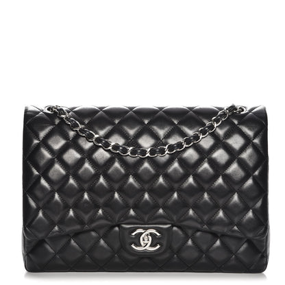 Chanel Lambskin Quilted Maxi Double Flap Black 1 of 9