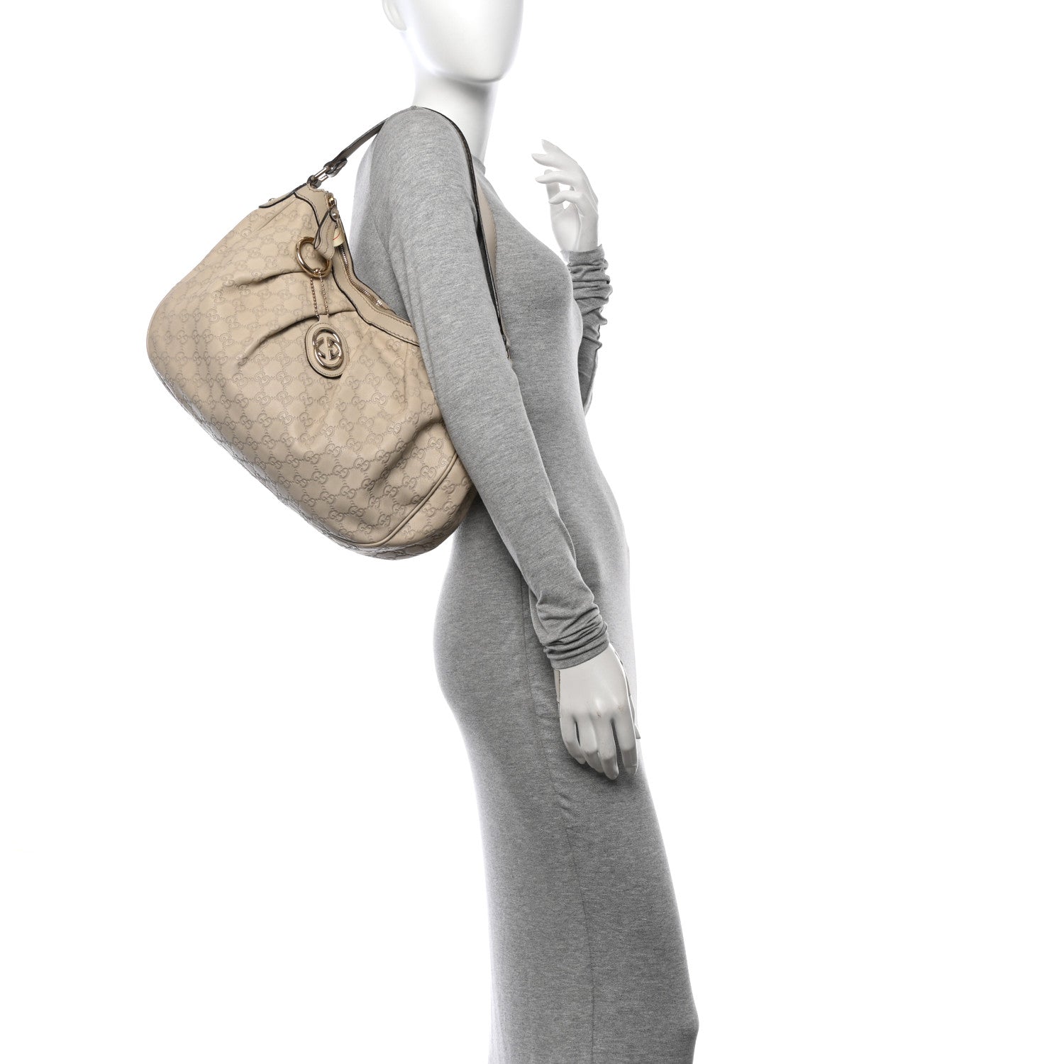 Gucci Guccissima Medium Sukey Hobo Off White 2 of 15