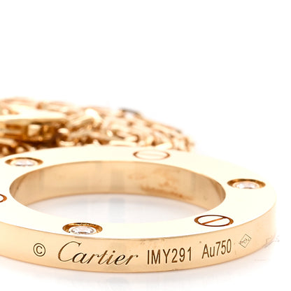 Cartier 18K Yellow Gold 3 Diamonds LOVE Pendant Necklace 4 of 5