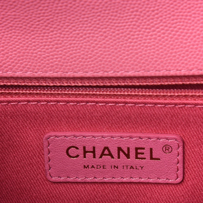Chanel Caviar Chevron Quilted Small Coco Handle Flap Pink 7 of 15