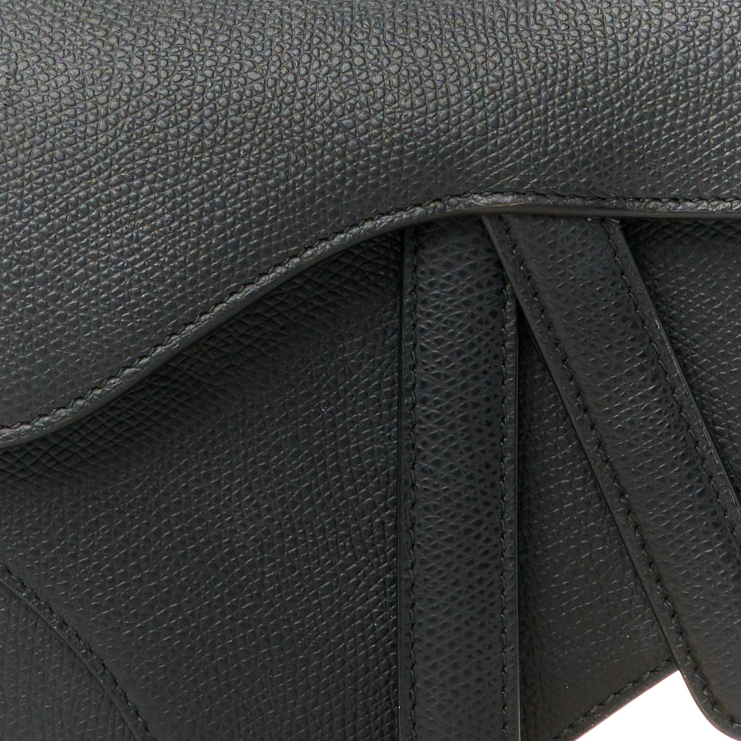 Grained Calfskin Mini Saddle Bag Black