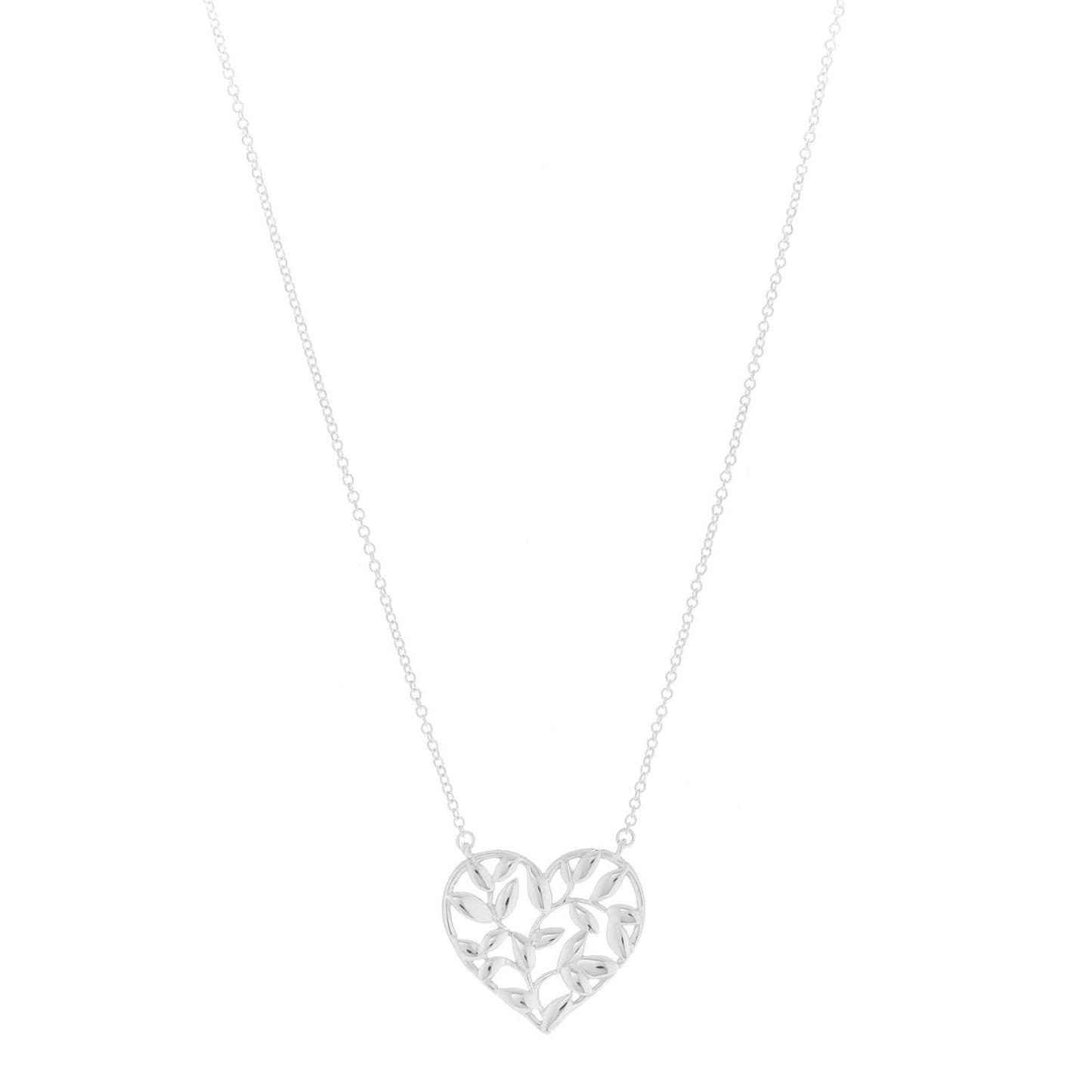 Sterling Silver Paloma Picasso Olive Leaf Heart Pendant Necklace