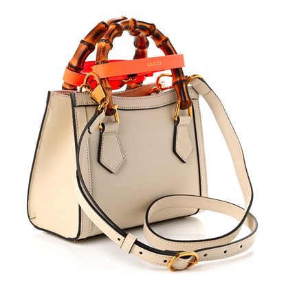 Gucci Wonka Grain Calfskin Mini Diana Tote Bag Mystic White Orange Fluo 3 of 10
