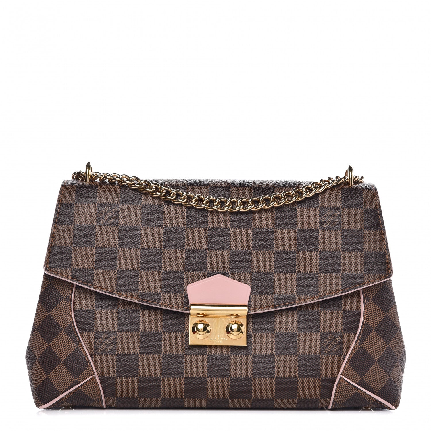 Louis Vuitton Damier Ebene Caissa Clutch Rose Ballerine 1 of 6