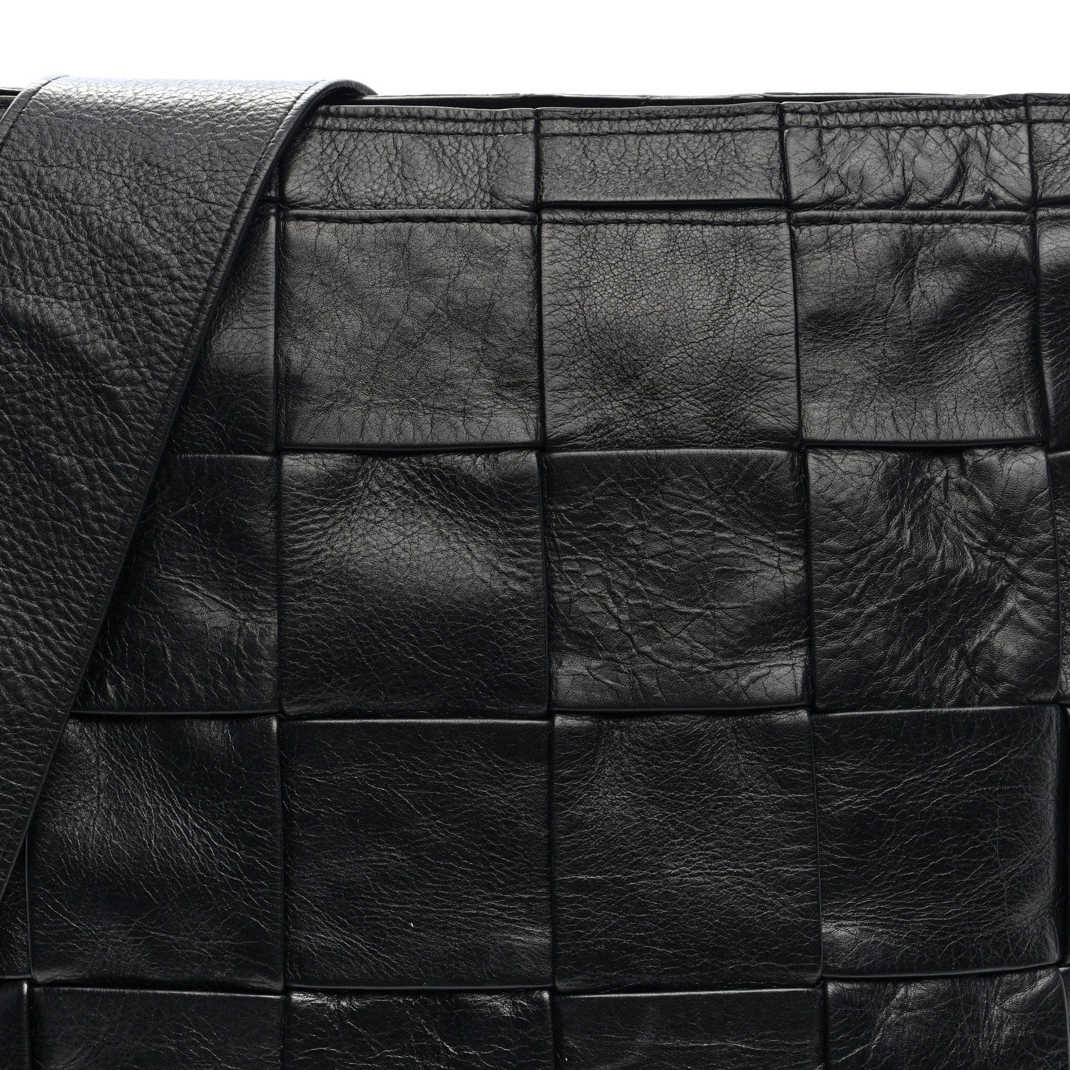 Bottega Veneta Paper Calfskin Maxi Intrecciato Cassette Messenger Black 8 of 10