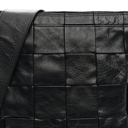 Bottega Veneta Paper Calfskin Maxi Intrecciato Cassette Messenger Black 8 of 10