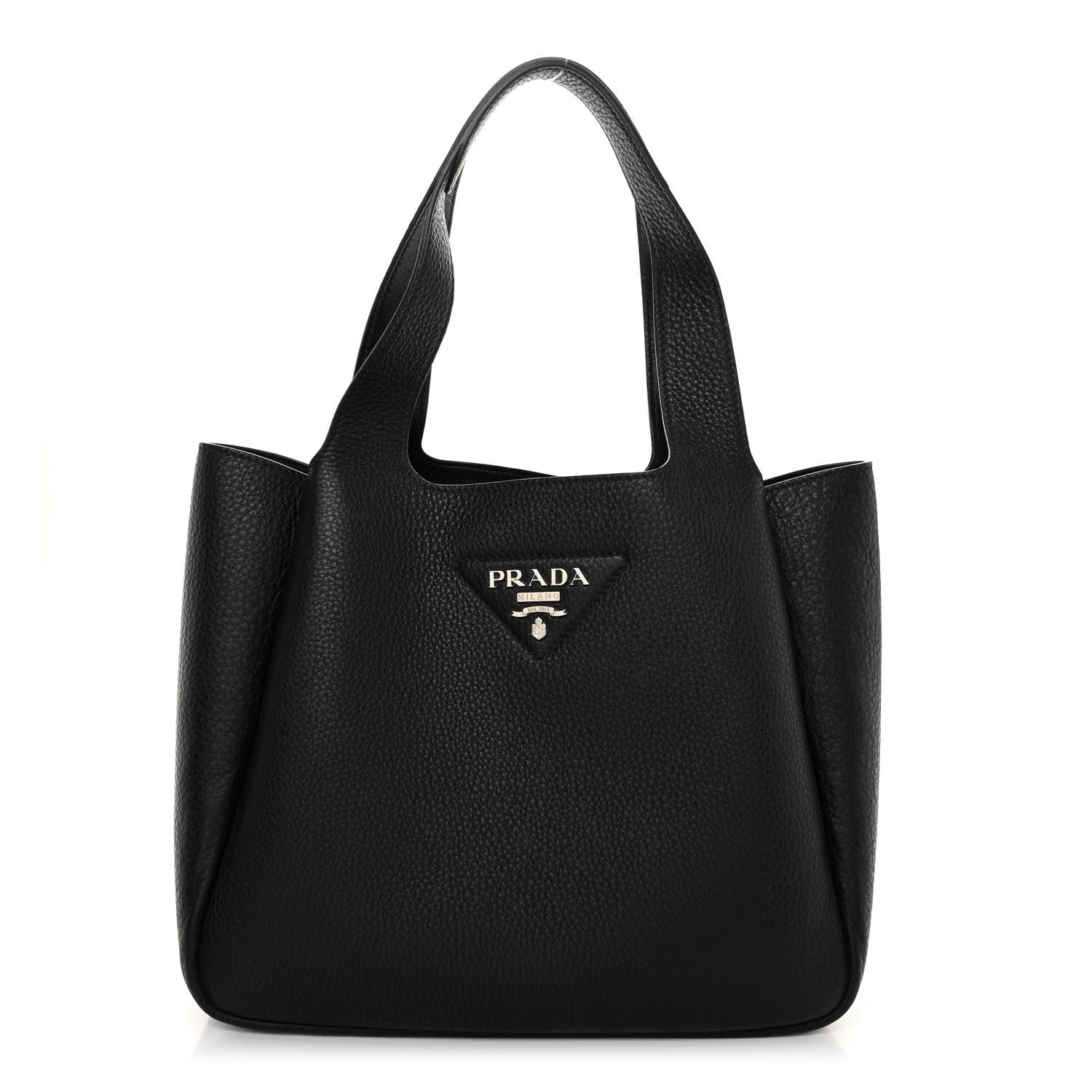 Prada Vitello Daino Soft Medium Dynamique Tote Black 1 of 9
