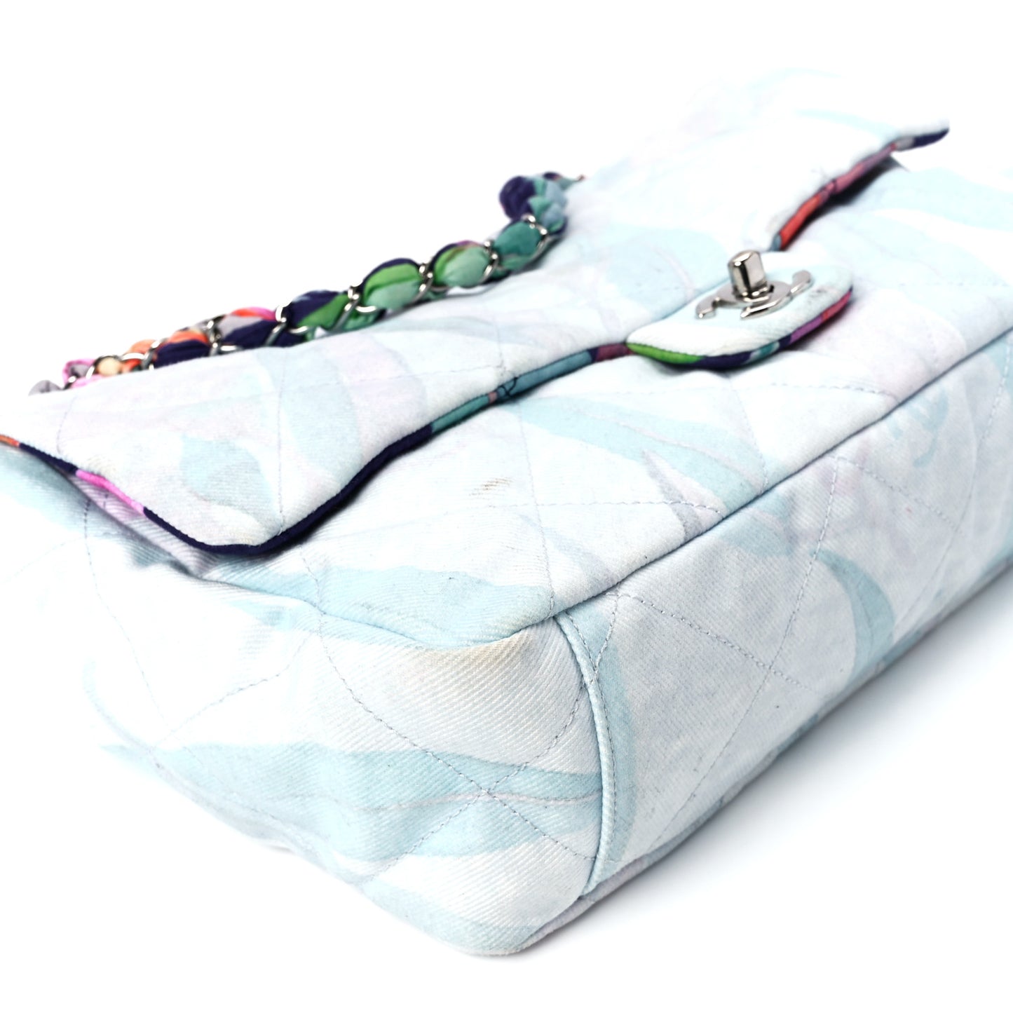 Canvas Quilted Jungle Jeans Flap White Multicolor