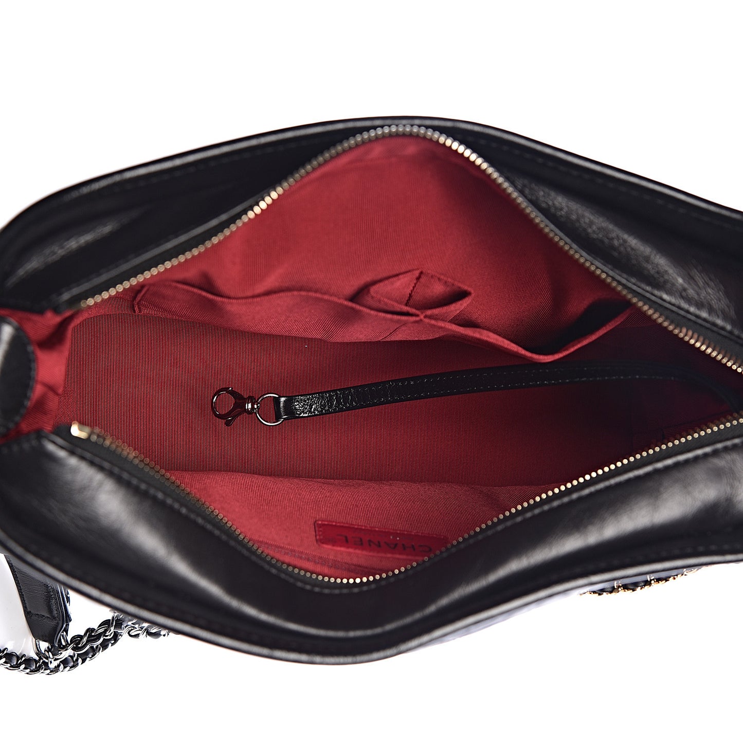 Aged Calfskin Quilted Medium Gabrielle Hobo Black