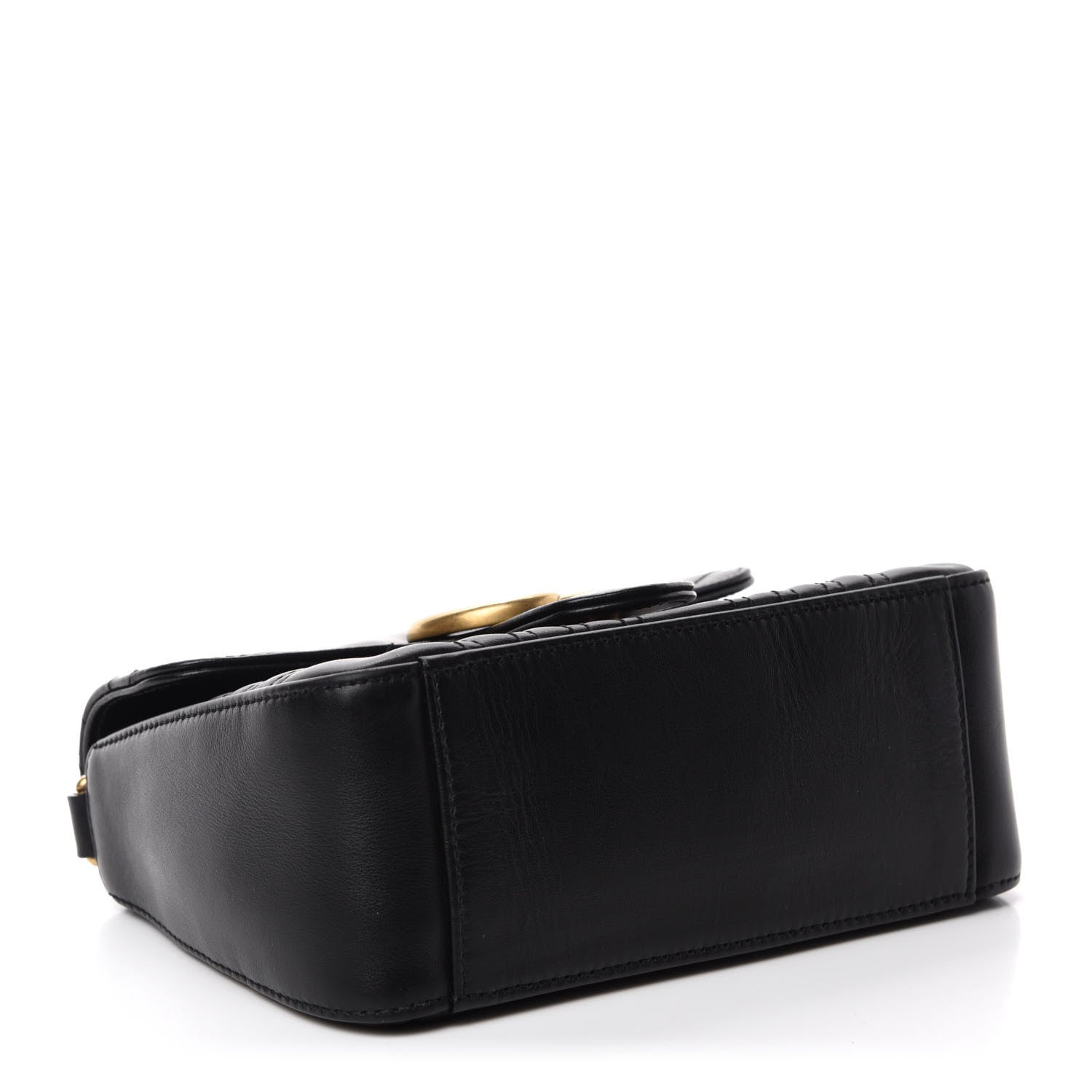 Gucci Calfskin Matelasse Mini GG Marmont Top Handle Shoulder Bag Black 4 of 10