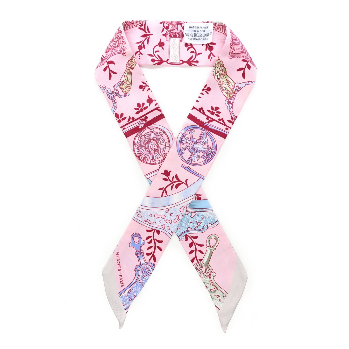 Silk Etriers Remix Twilly Rose Pale Bordeaux