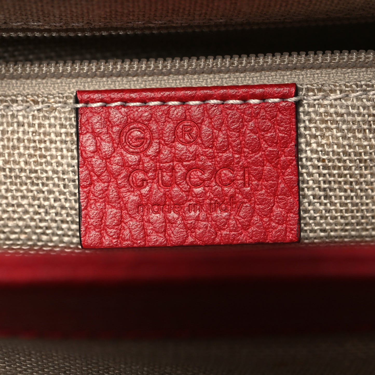 Dollar Calfskin Medium Interlocking G Top Handle Shoulder Bag Red