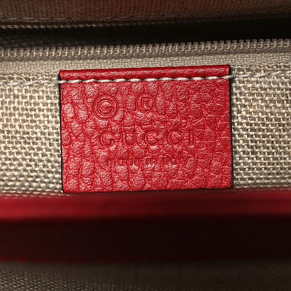 Gucci Dollar Calfskin Medium Interlocking G Top Handle Shoulder Bag Red 7 of 11