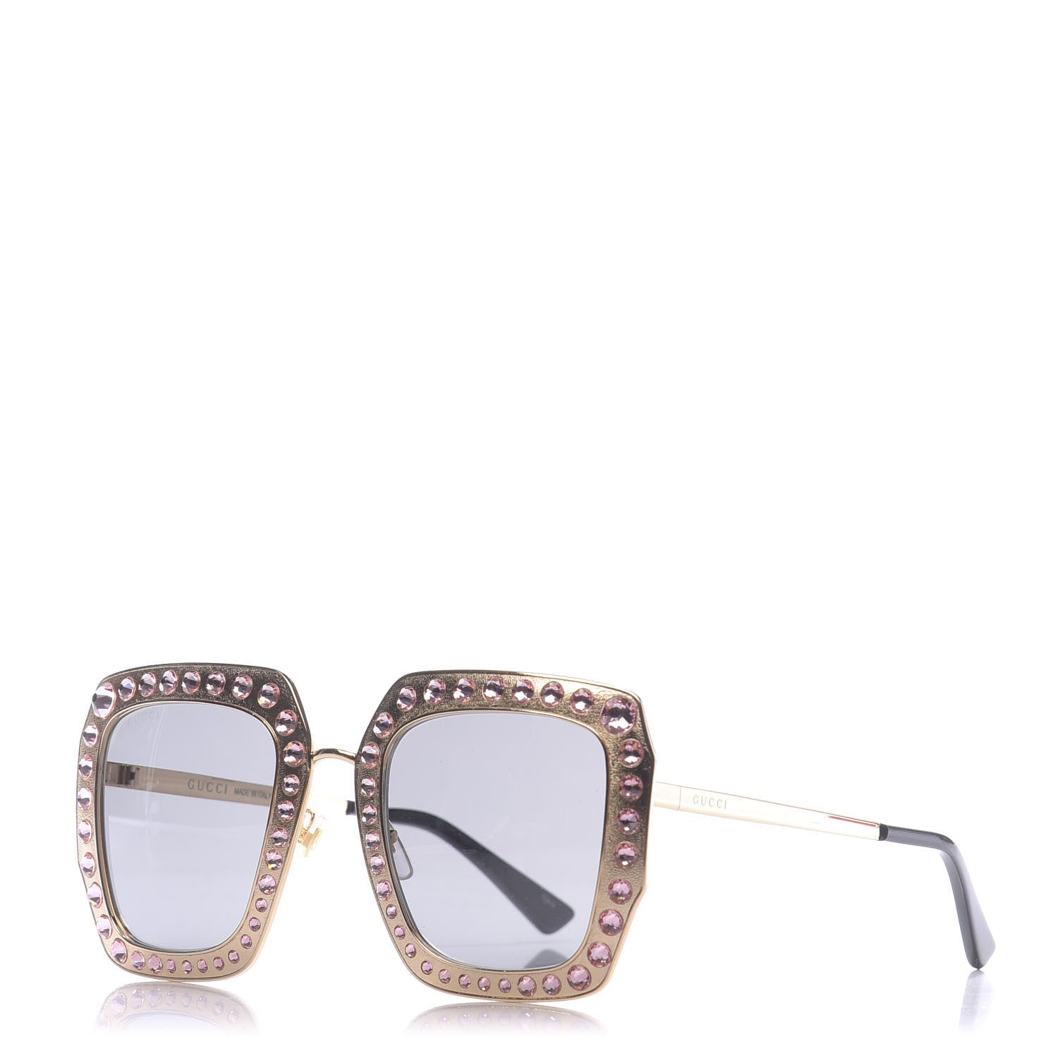 Gucci Metal Acetate Crystal Oversize GG0115S Sunglasses Rose Gold 1 of 9